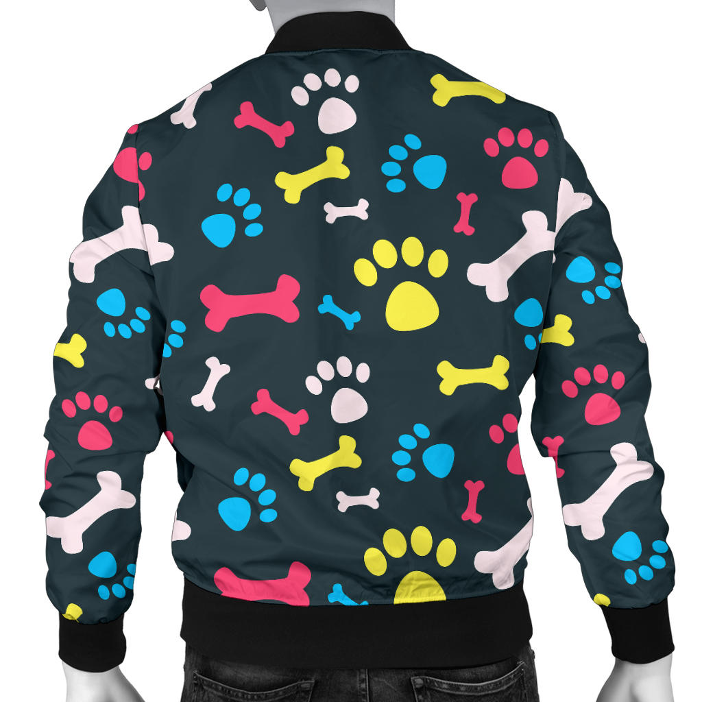 Paw Design Print Men Bomber Jacket