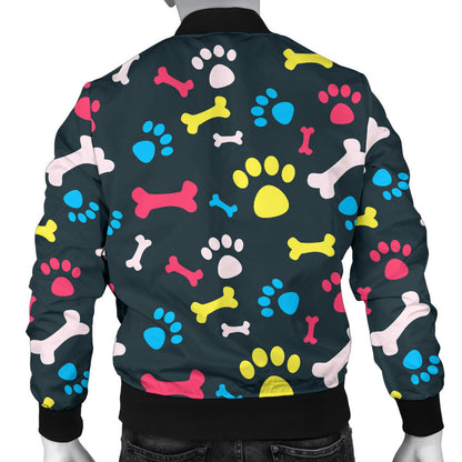 Paw Design Print Men Bomber Jacket
