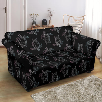 Sea Turtle Print Design LKS3012 Loveseat Couch Slipcover