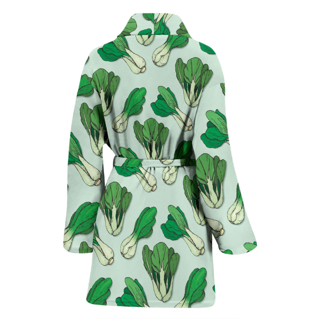 Bok Choy Pattern Print Design 01 Women Bathrobe