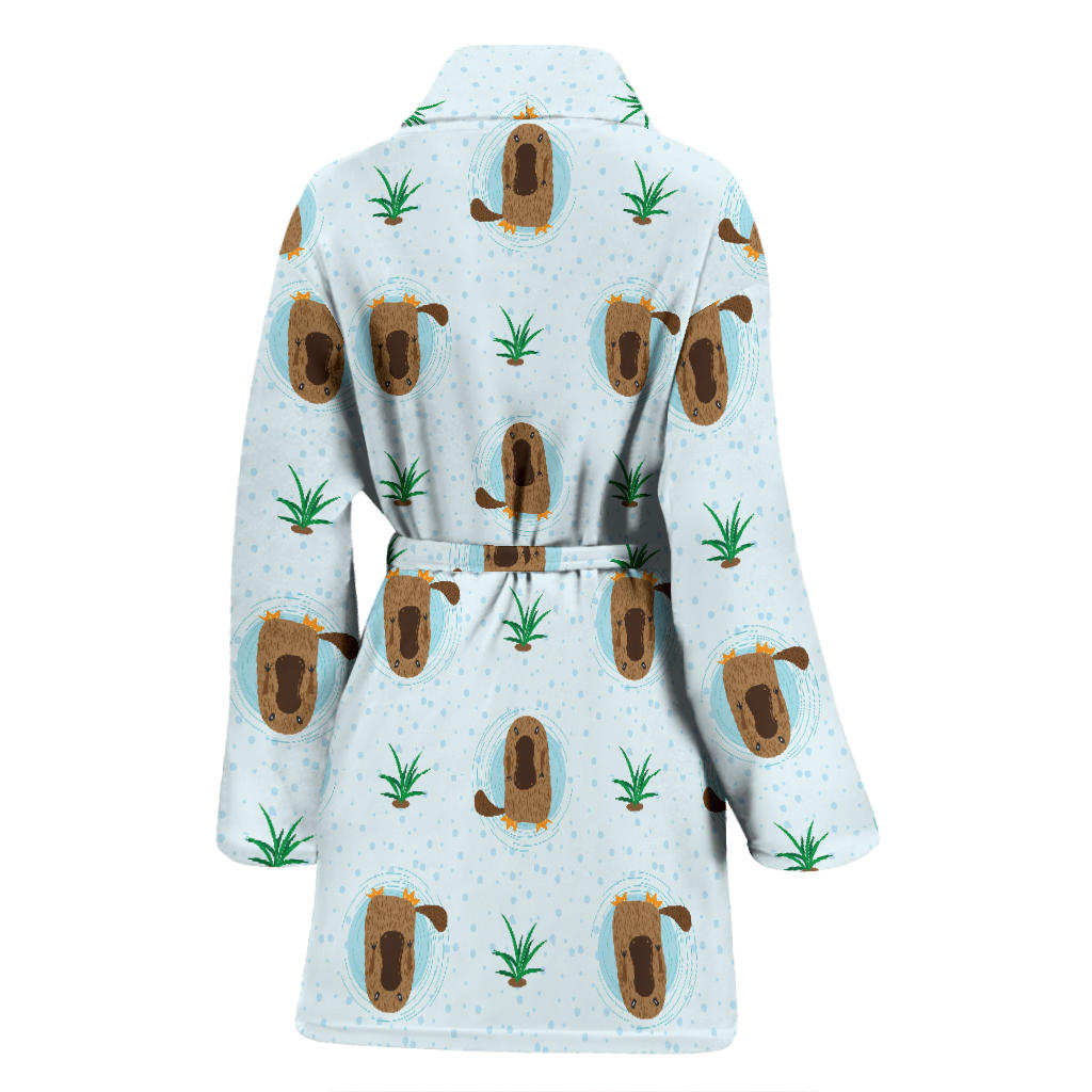 Platypus Pattern Print Design A04 Women Bathrobe