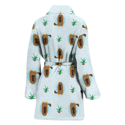 Platypus Pattern Print Design A04 Women Bathrobe