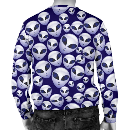 Alien Head Extraterrestrial Men Long Sleeve Sweatshirt