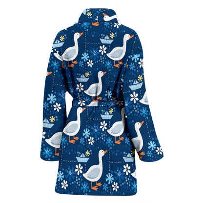 Goose Print Design LKS405 Women Bathrobe