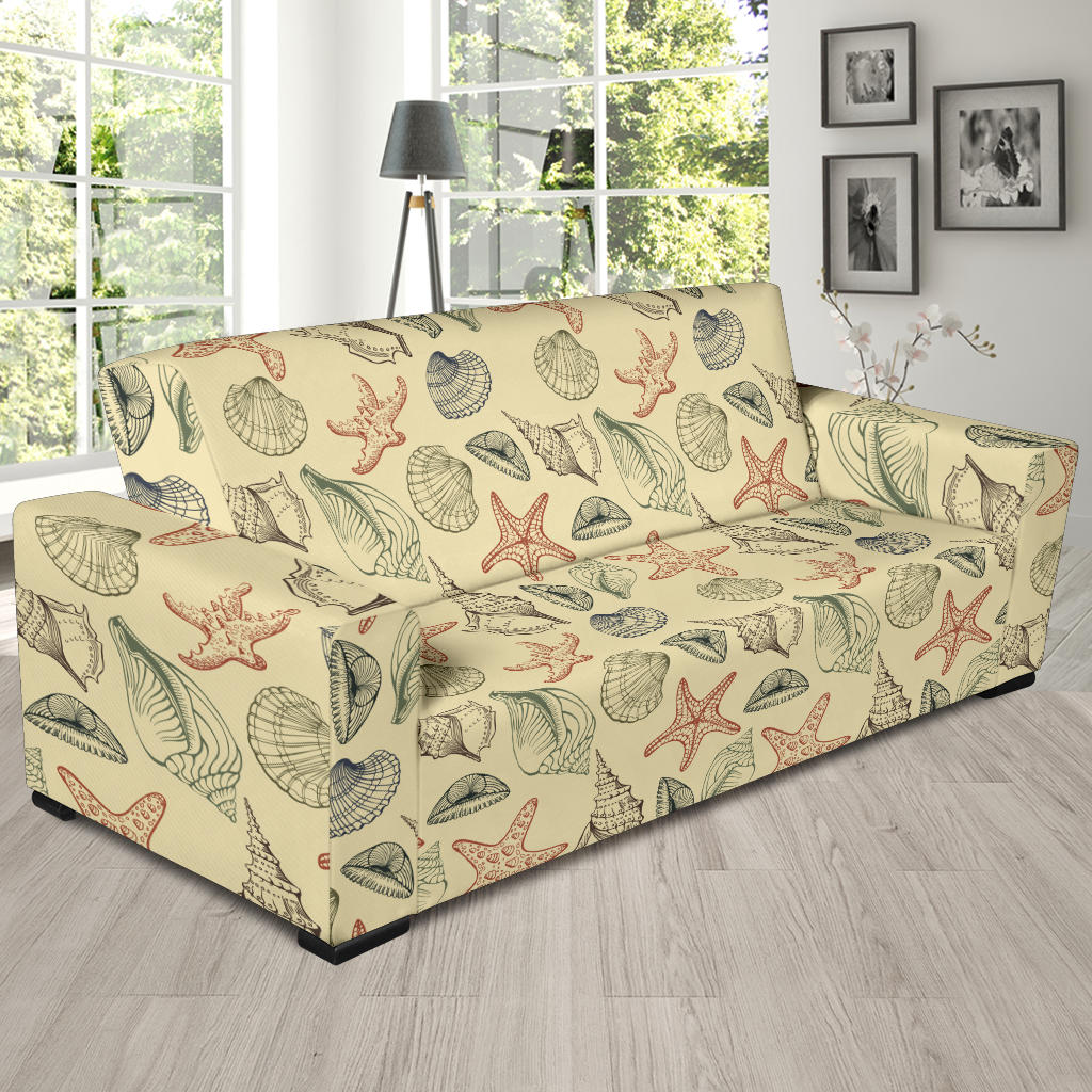 Seashell Print Design LKS305 Sofa Slipcover