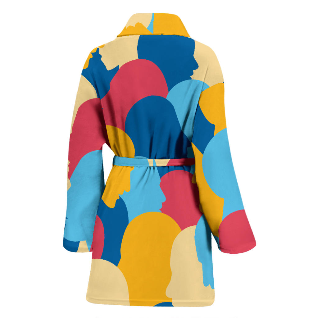 Psychology Pattern Print Design A02 Women Bathrobe