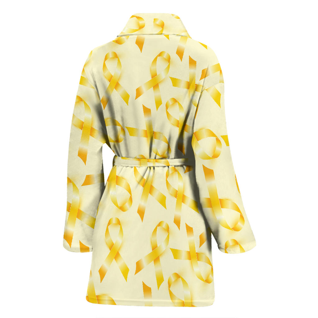 Childhood cancer Pattern Print Design 01 Women Bathrobe