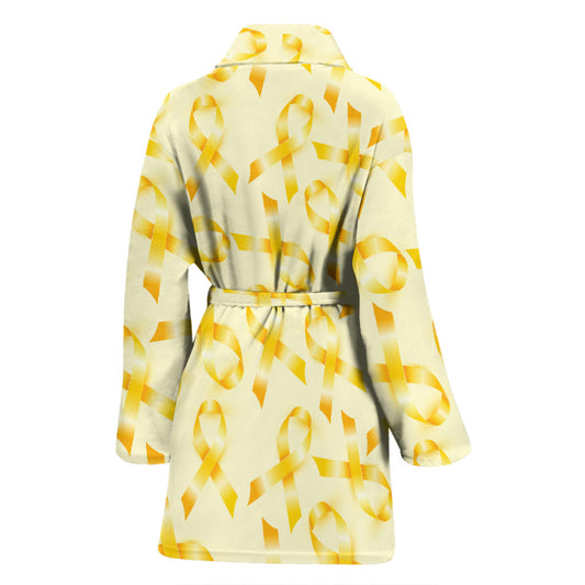 Childhood cancer Pattern Print Design 01 Women Bathrobe