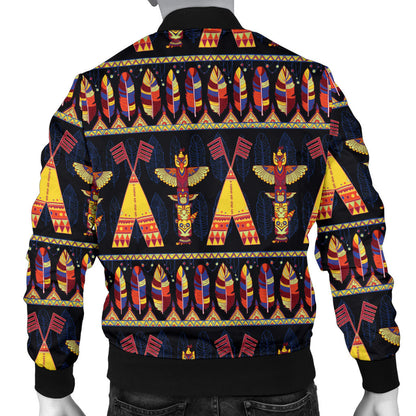 Totem Pole Design Men Bomber Jacket