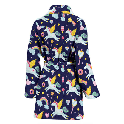Pegasus Pattern Print Design 05 Women Bathrobe