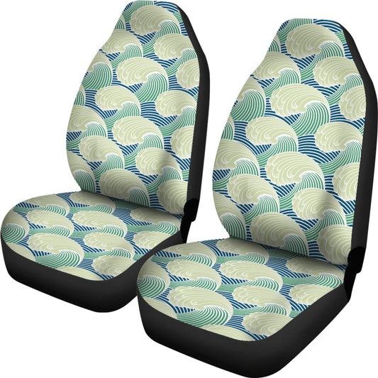 Wave Japan Style Print Design LKS302 Car Seat Covers