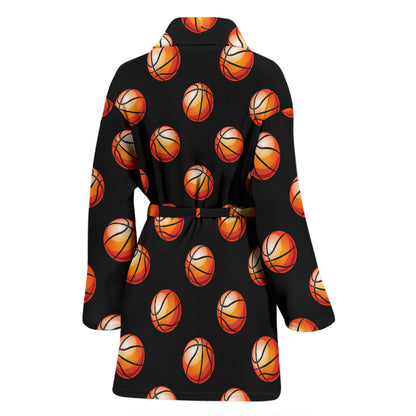 Basketball Pattern Print Design 01 Women Bathrobe