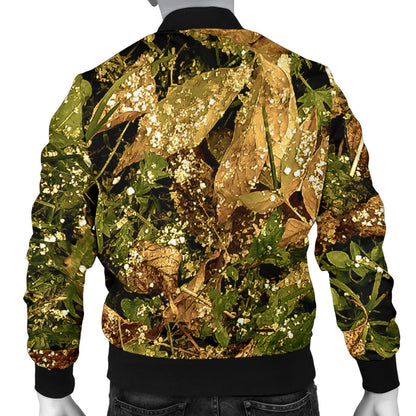 Camo Realistic Tree Forest Texture Print Men Bomber Jacket