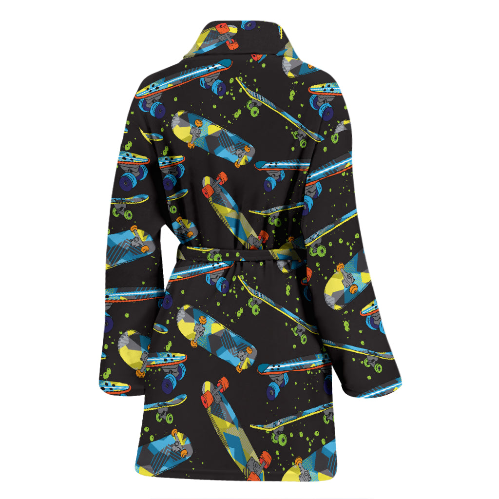 Skateboard Print Design LKS305 Women Bathrobe