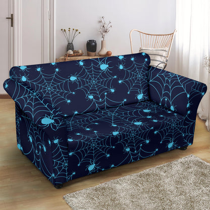 Spider Web Blue Print Design LKS304 Loveseat Couch Slipcover