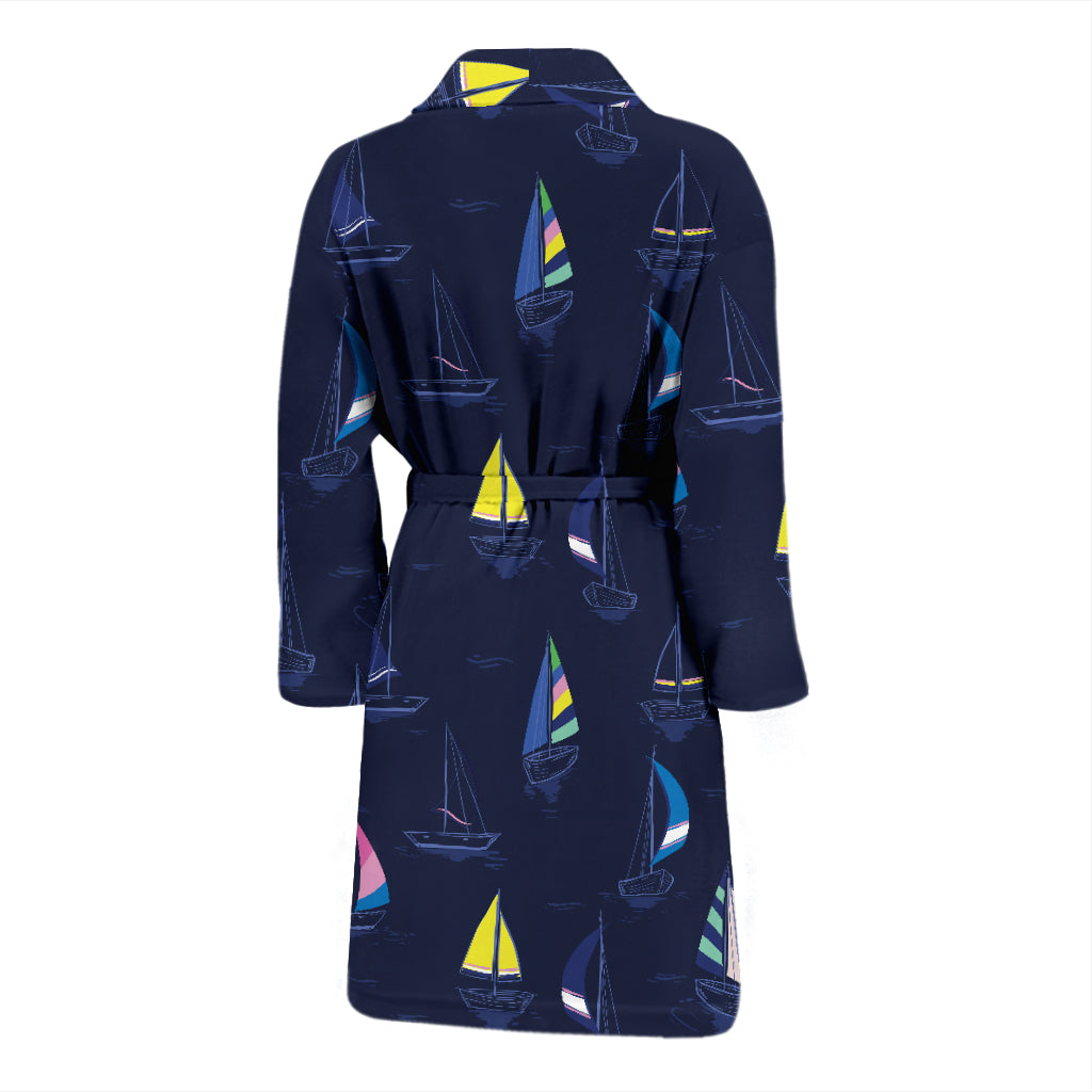 Sailboat Print Design LKS305 Men Bathrobe