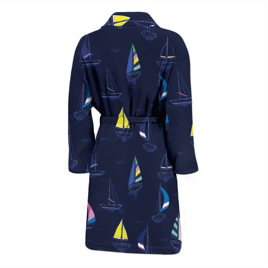 Sailboat Print Design LKS305 Men Bathrobe