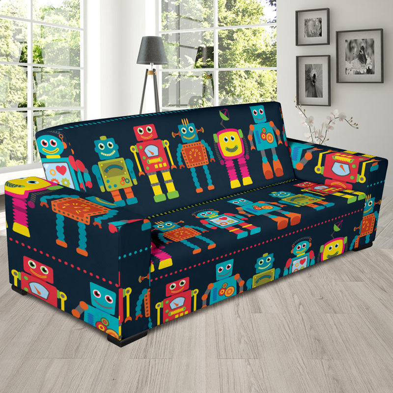 Robot Pattern Print Design A01 Sofa Slipcover