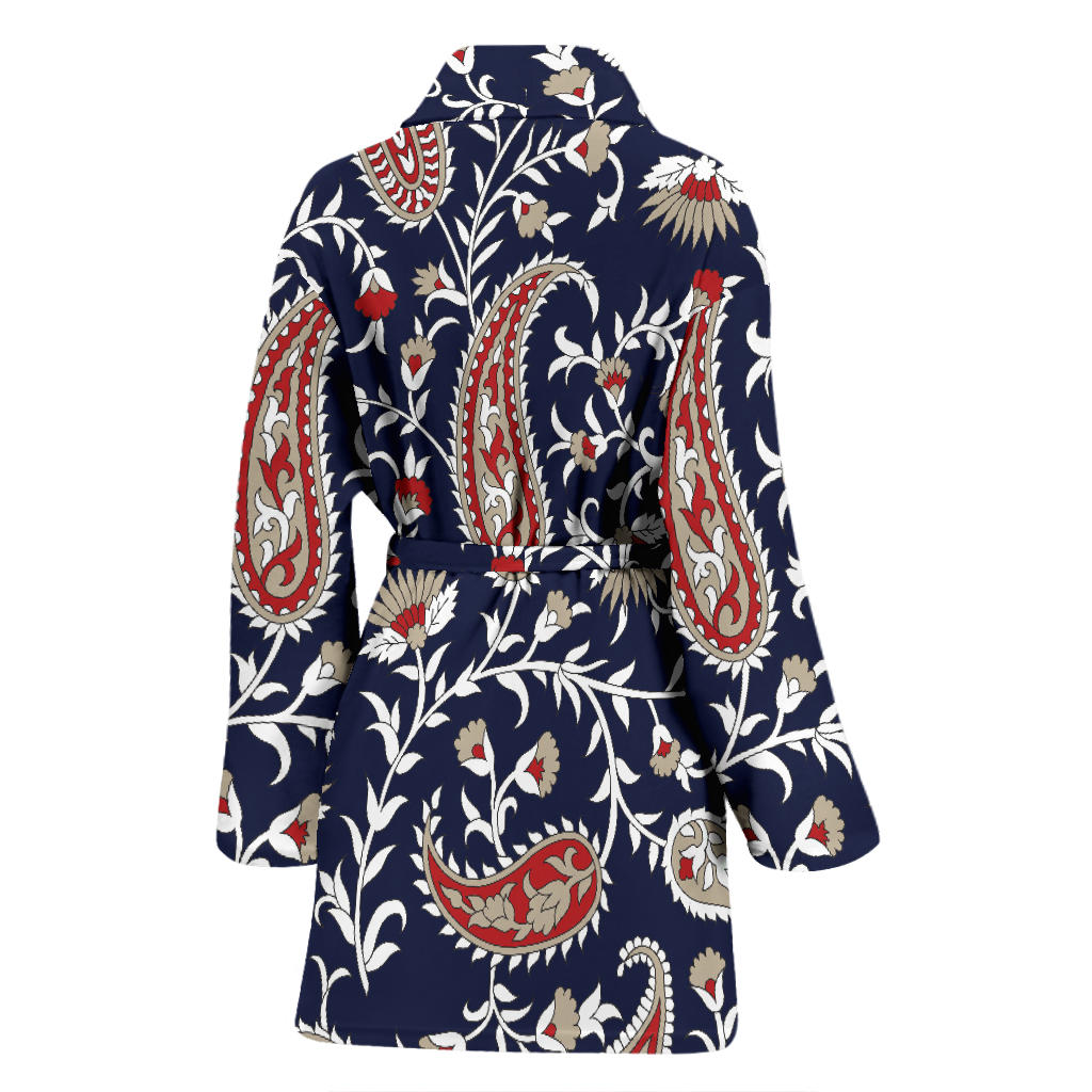 Paisley Pattern Print Design A05 Women Bathrobe