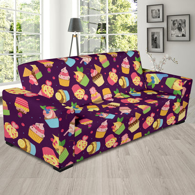 Cupcake Pattern Print Design 05 Sofa Slipcover