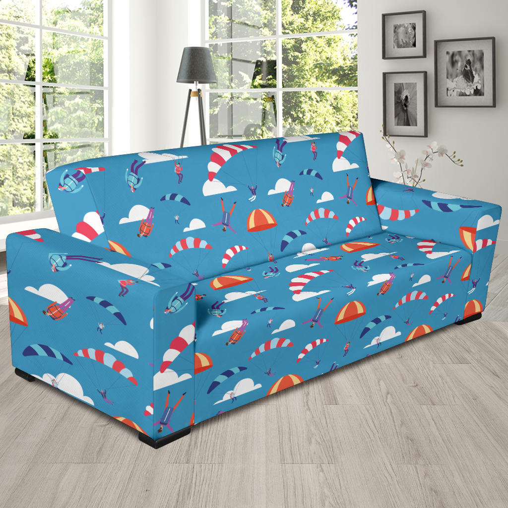 Skydiving Pattern Print Design 03 Sofa Slipcover