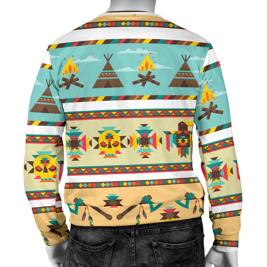 American indian Life Pattern Men Long Sleeve Sweatshirt