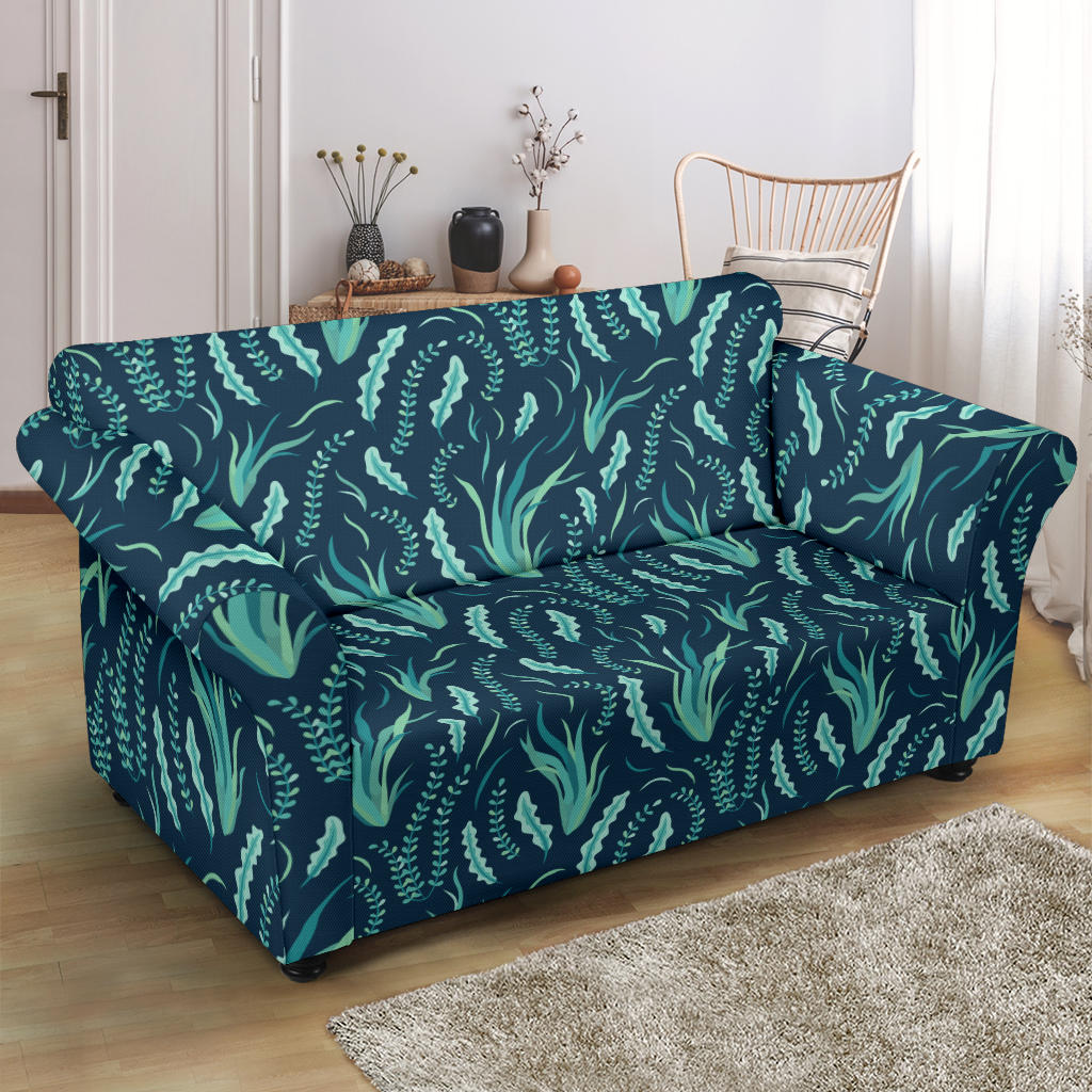 Seaweed Print Design LKS302 Loveseat Couch Slipcover