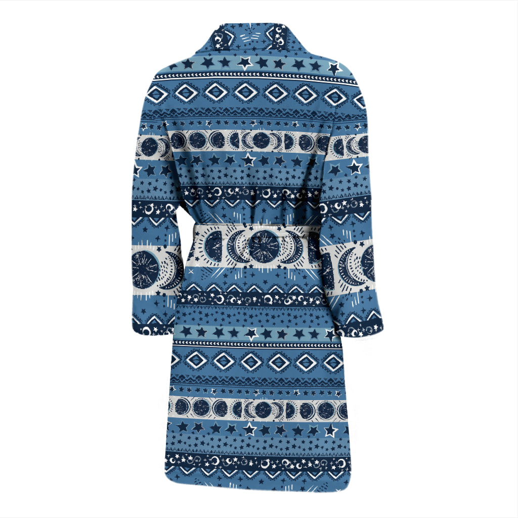 Sun Moon Pattern Print Design LKS306 Men Bathrobe