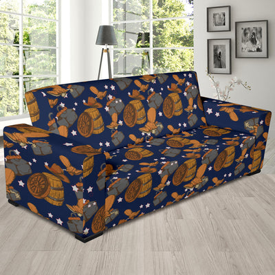 Cowboy Pattern Print Design 03 Sofa Slipcover