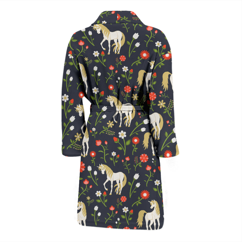 Unicorn Print Design LKS301 Men Bathrobe