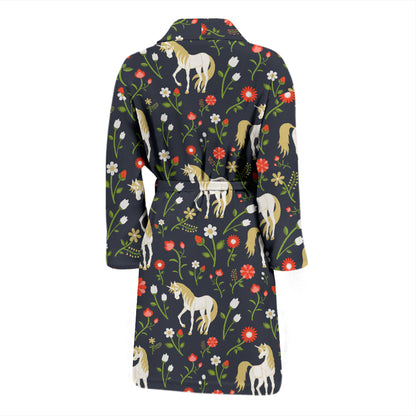 Unicorn Print Design LKS301 Men Bathrobe