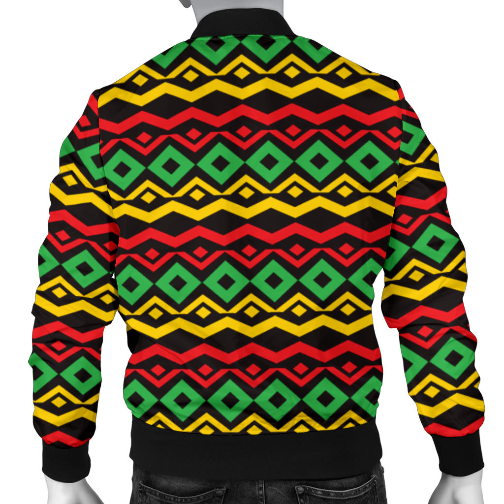 Rasta Reggae Color Themed Men Bomber Jacket
