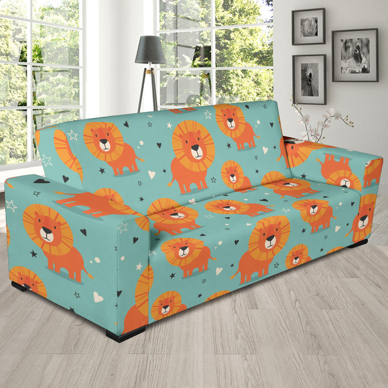 Lion Baby Pattern Print Design 03 Sofa Slipcover