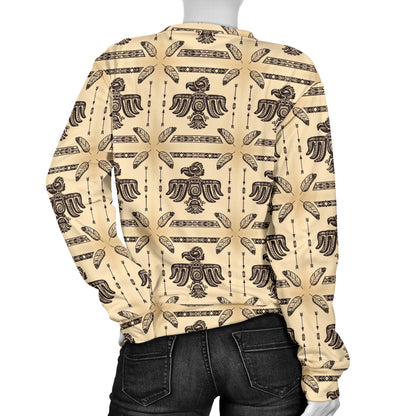 Native American Themed Design Print Women Long Sleeve Sweatshirt