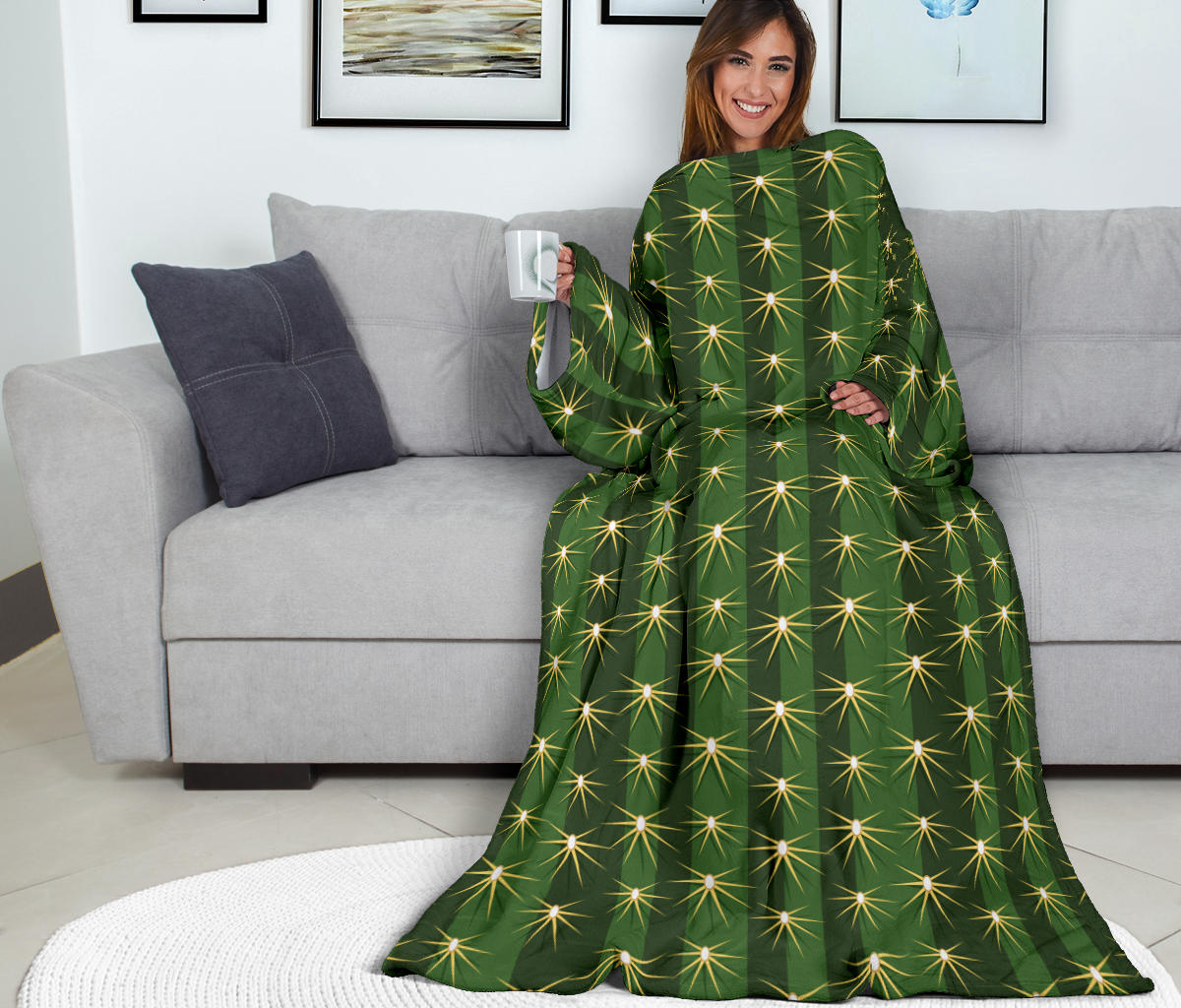 Cactus Skin Print Pattern Adult Sleeve Blanket