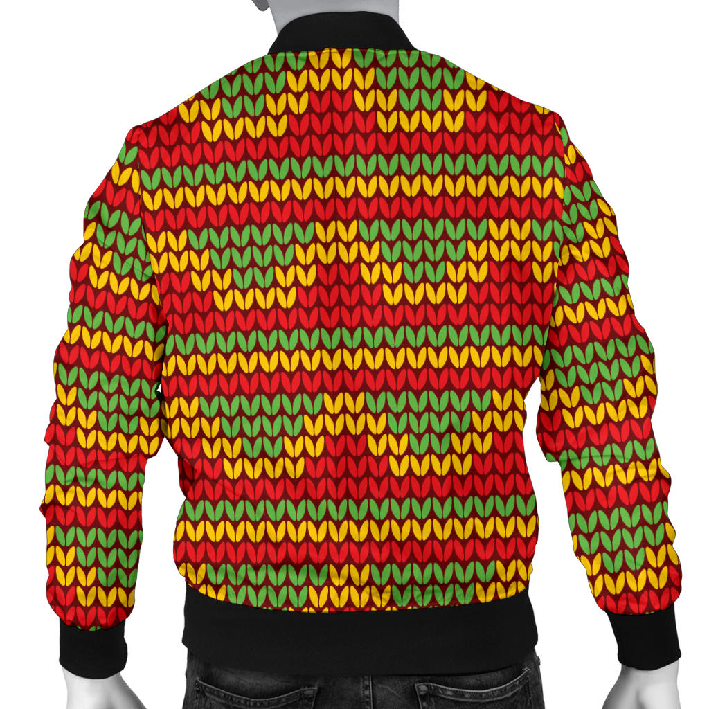 Rasta Reggae Color Print Men Bomber Jacket