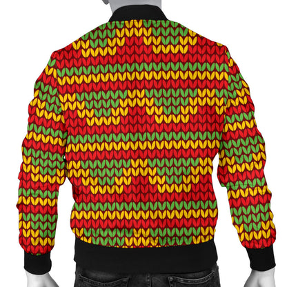 Rasta Reggae Color Print Men Bomber Jacket