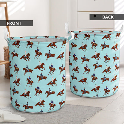Equestrian Horse Riding Laundry Basket