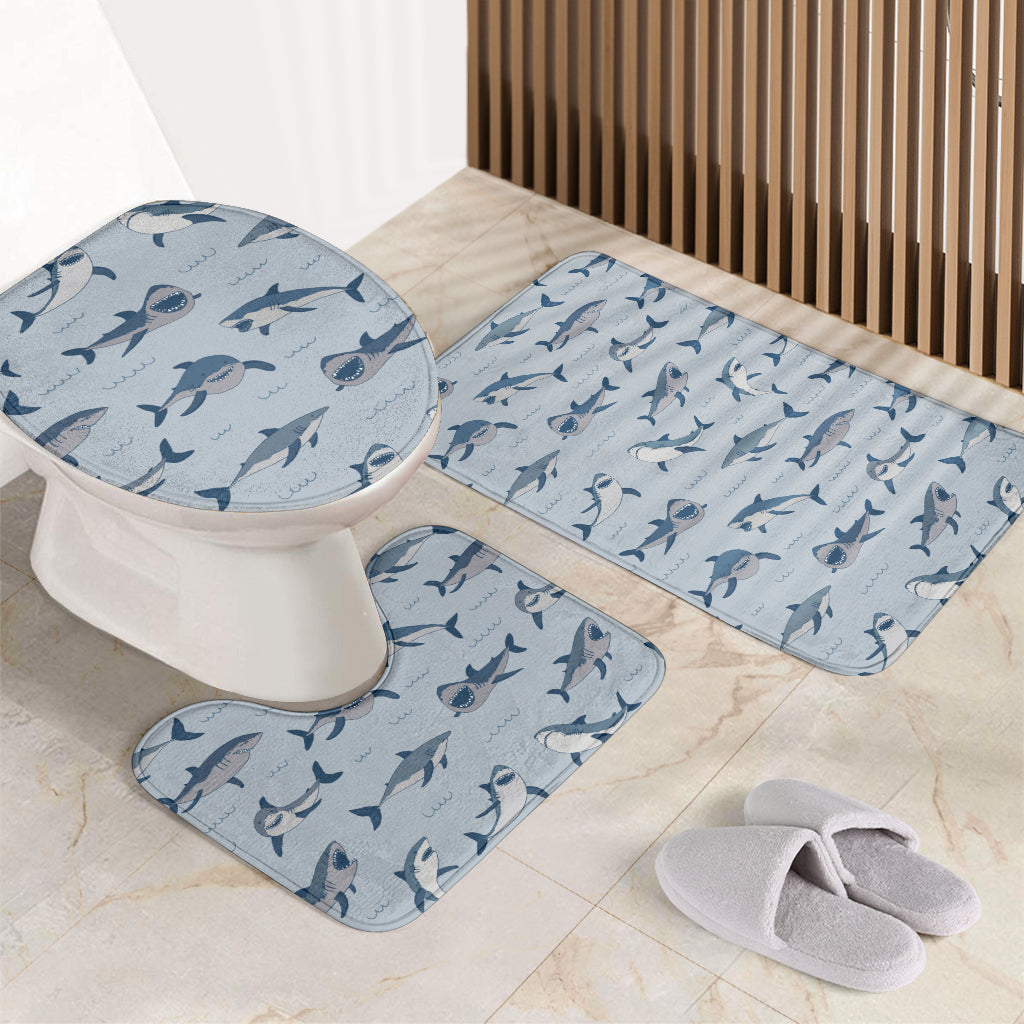 Shark Print Design LKS304 Bathroom Mat Set