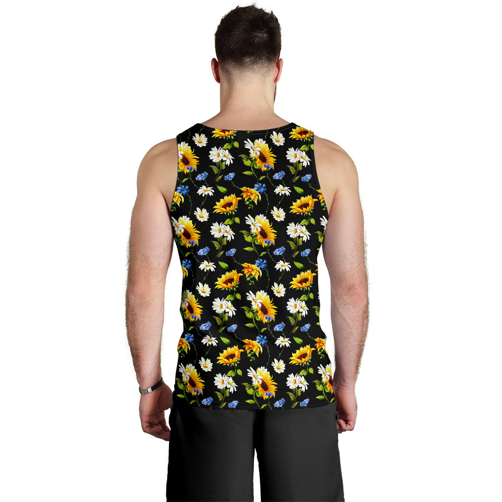 Sunflower Chamomile Bright Color Print  Men Tank Top