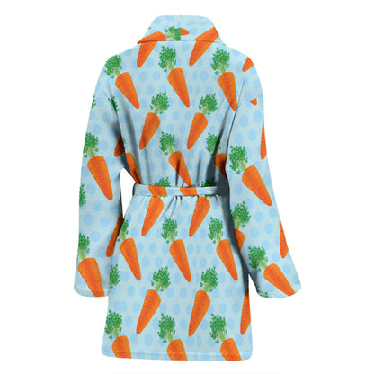 Carrot Pattern Print Design 01 Women Bathrobe