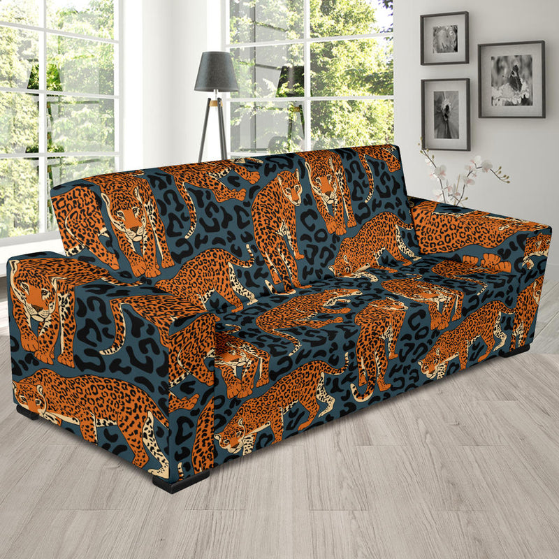 Jaguar Pattern Print Design 04 Sofa Slipcover