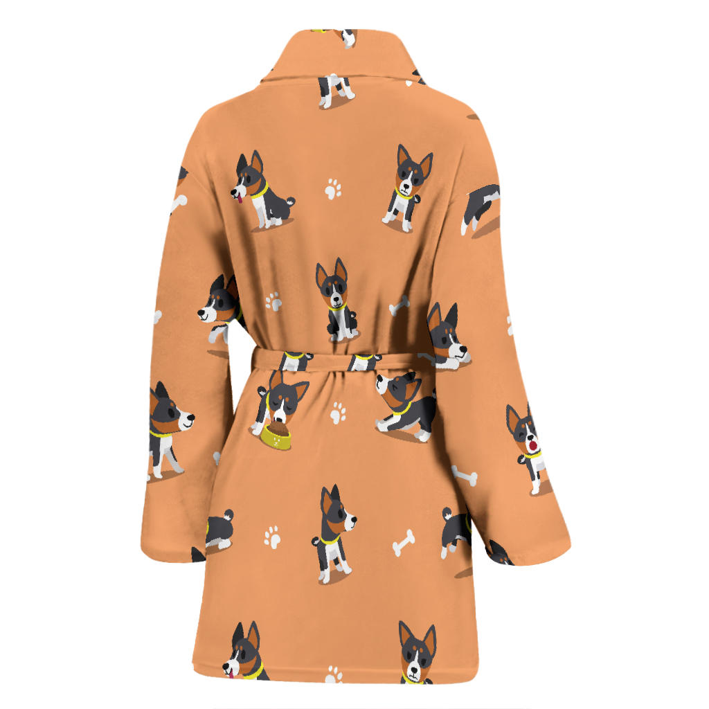 Basenji Pattern Print Design 01 Women Bathrobe