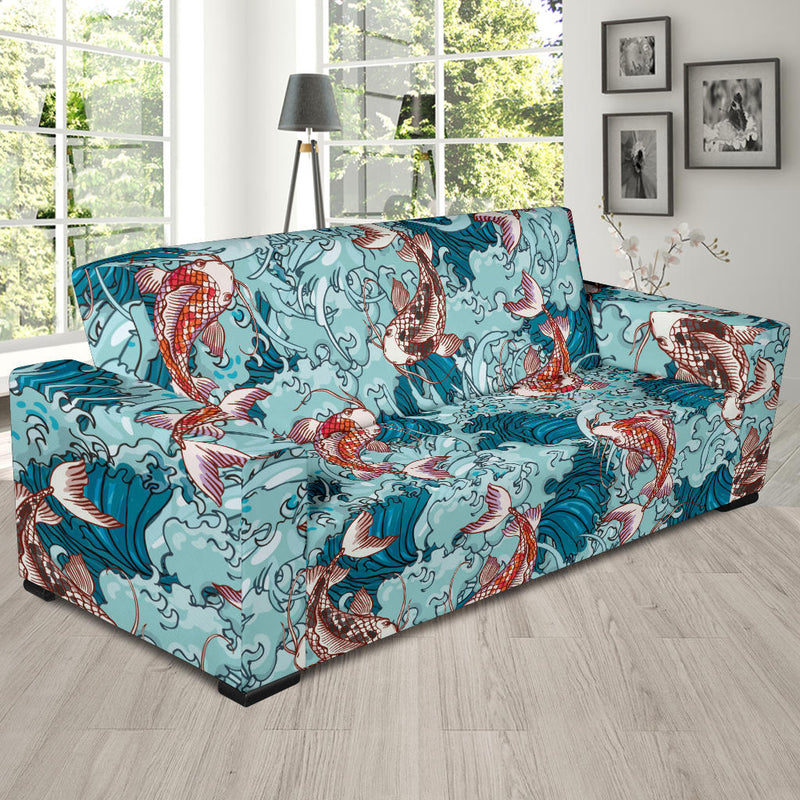 KOI Fish Pattern Print Design 05 Sofa Slipcover