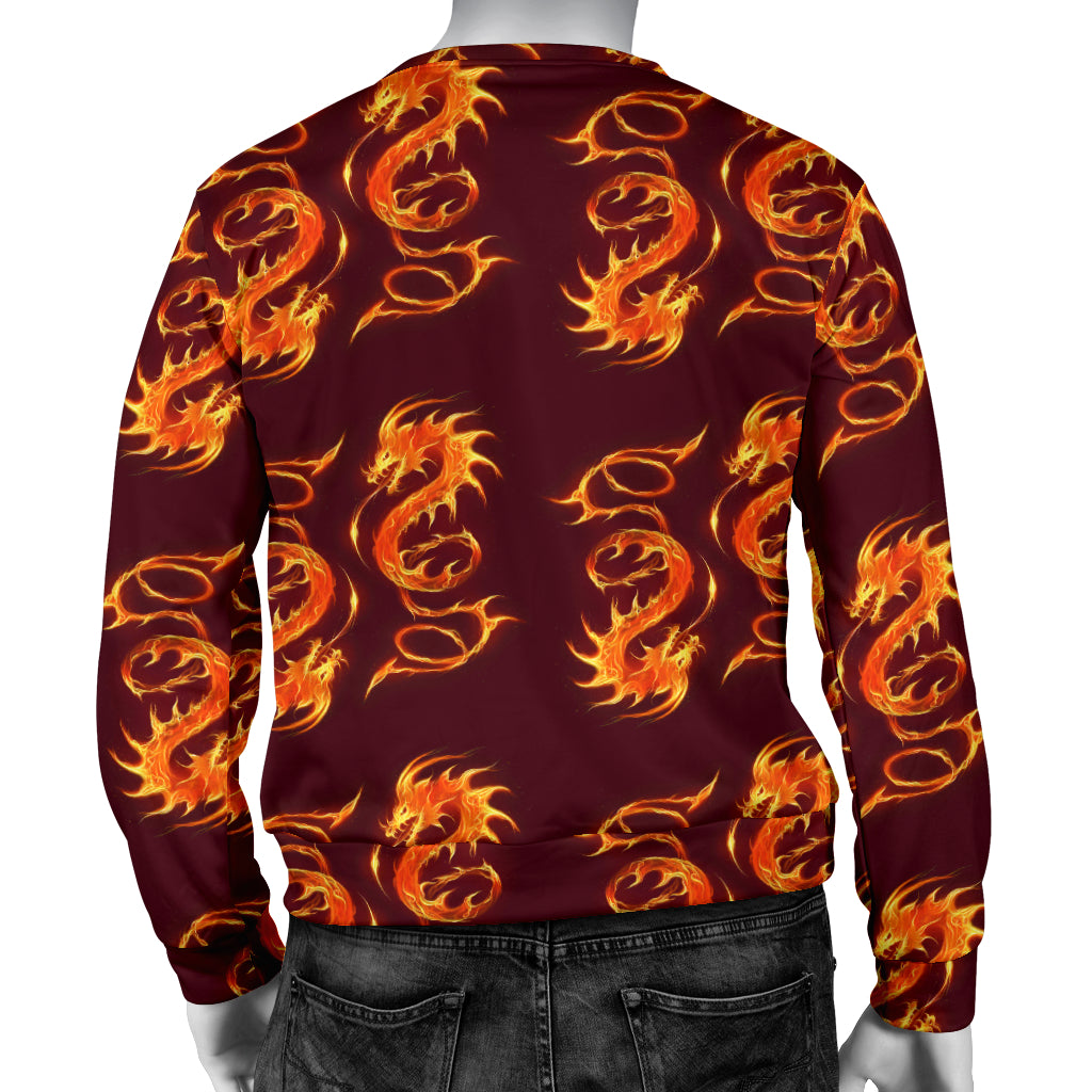 Dragons Fire Design Men Long Sleeve Sweatshirt
