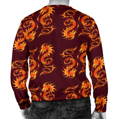Dragons Fire Design Men Long Sleeve Sweatshirt