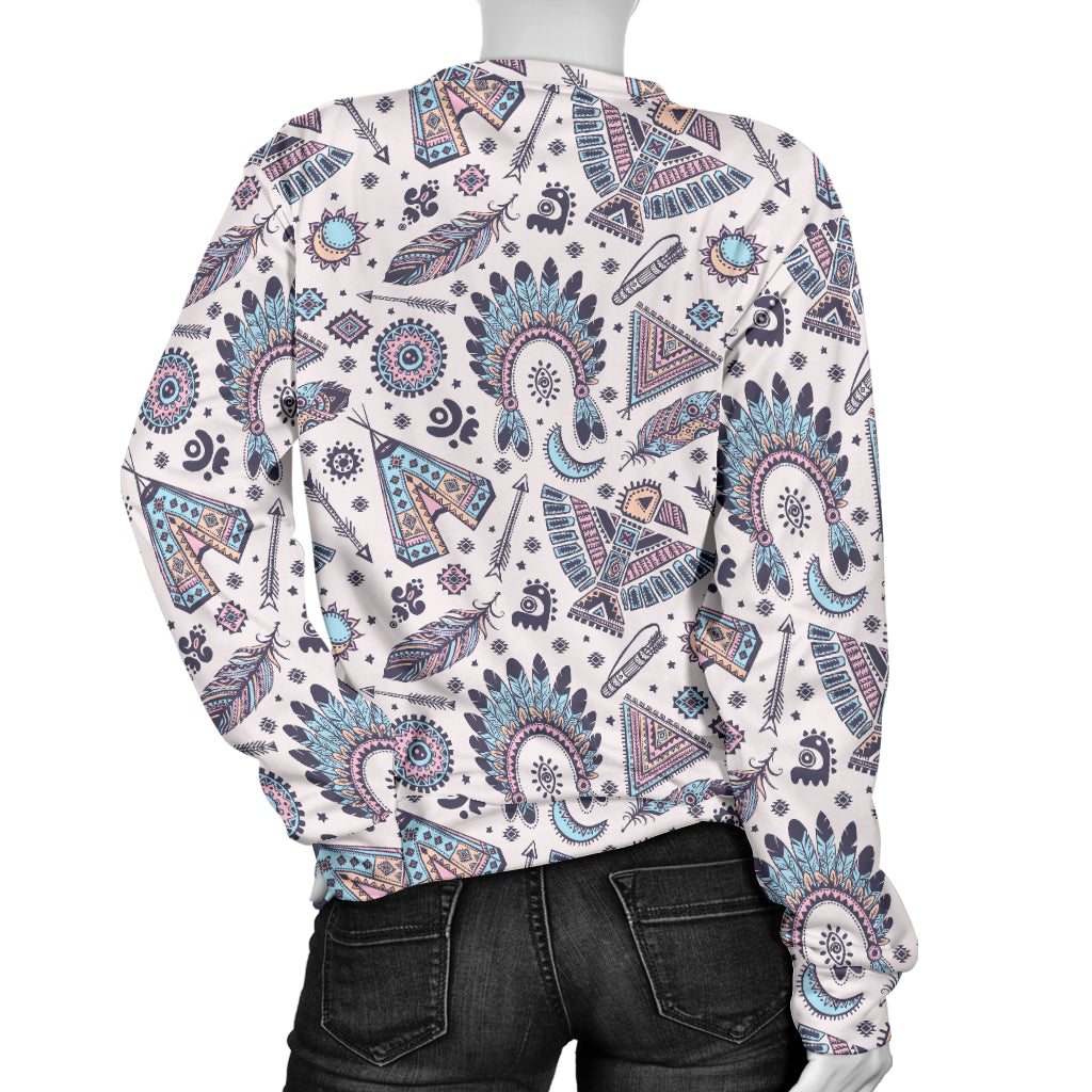 Eagles Native American Indian Symbol Women Long Sleeve Sweatshirt