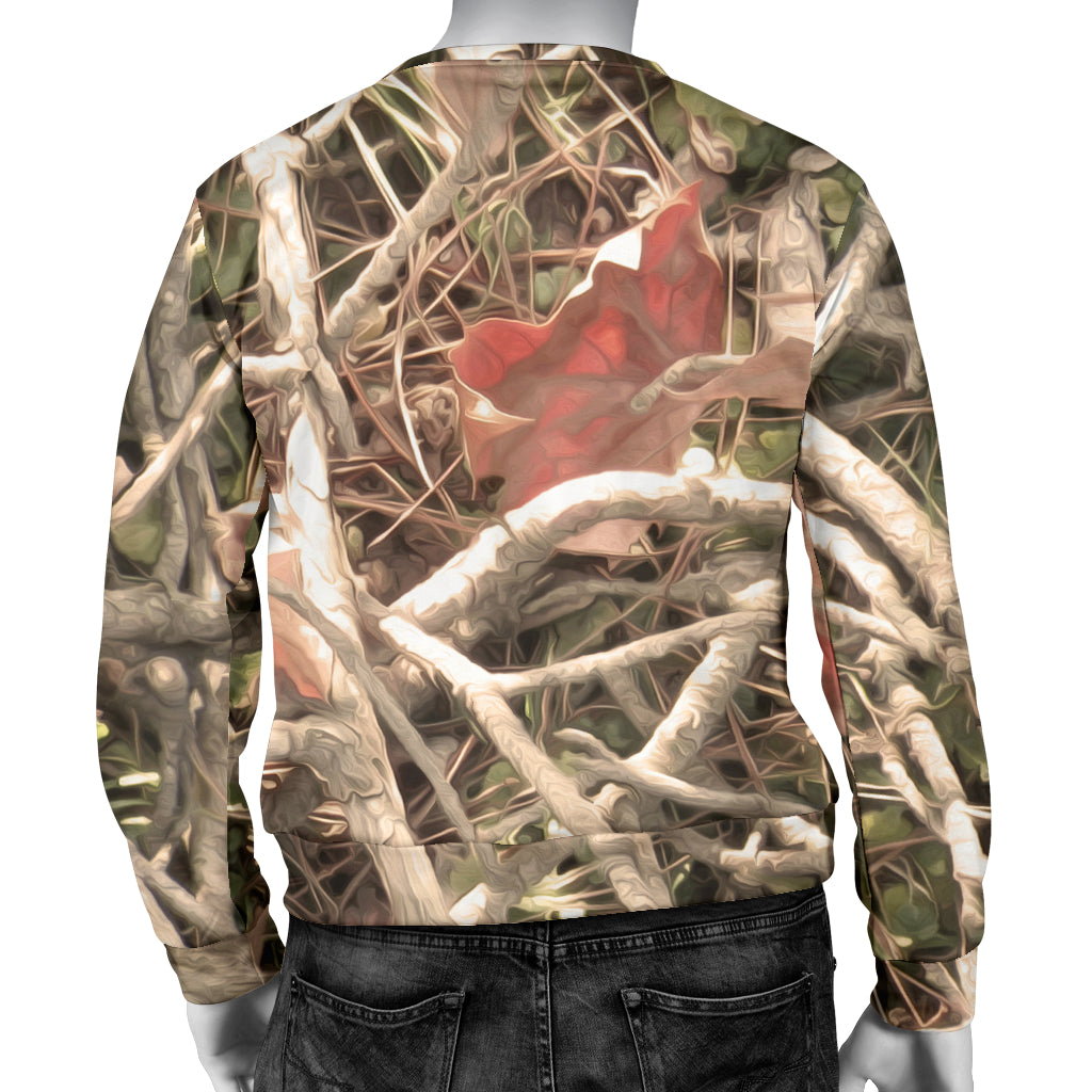 Camouflage Realistic Tree Authumn Print Men Long Sleeve Sweatshirt