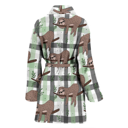 Sloth Print Design LKS301 Women Bathrobe