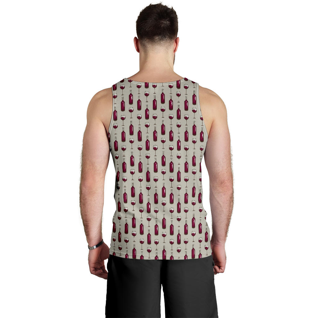 Wine Bottle Pattern Print Men Tank Top
